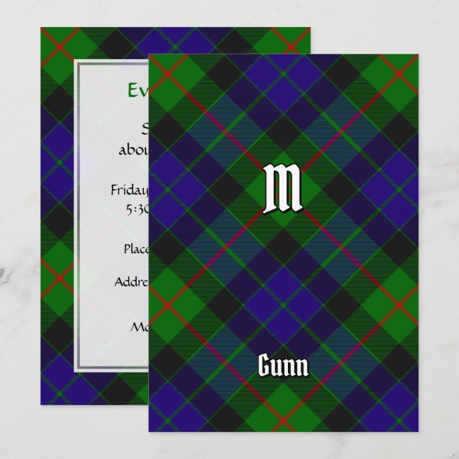 Invitación de Clan Gunn Tartan (Anverso / Reverso)