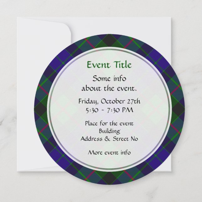 Invitación de Clan Gunn Tartan (Reverso)