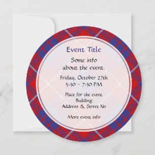 Invitación de Clan Hamilton Red Tartan