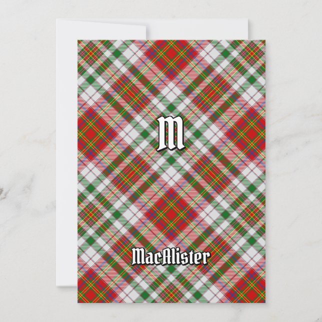 Invitación de Clan MacAlister Vestir Tartan (Anverso)