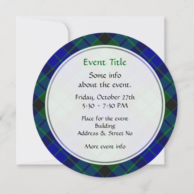 Invitación de Clan MacKay Tartan (Reverso)