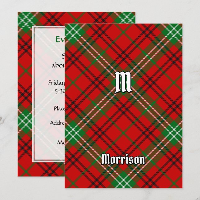 Invitación de Clan Morrison Red Tartan (Anverso / Reverso)