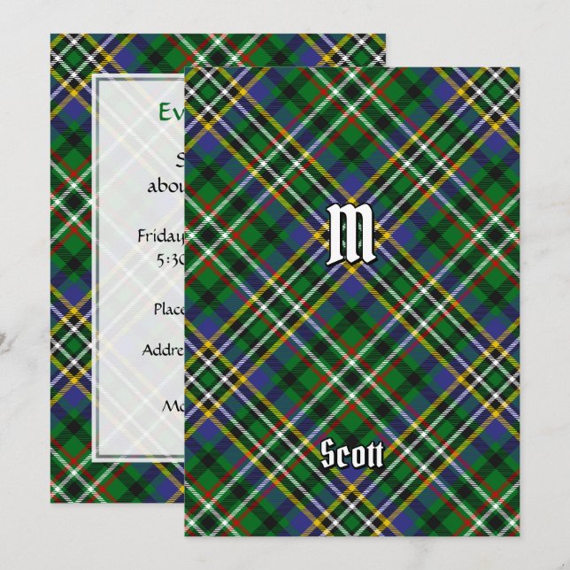 Invitación de Clan Scott Green Tartan (Anverso / Reverso)