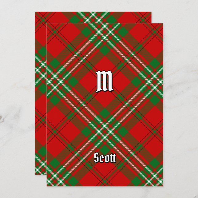 Invitación de Clan Scott Red Tartan (Anverso / Reverso)