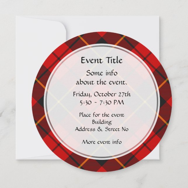 Invitación de Clan Wallace Tartan (Reverso)