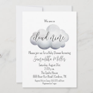 Invitación de Cloud Nueve Baby Shower