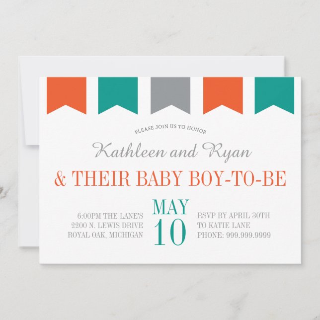 Invitación de Co-Ed Baby Shower (Anverso)