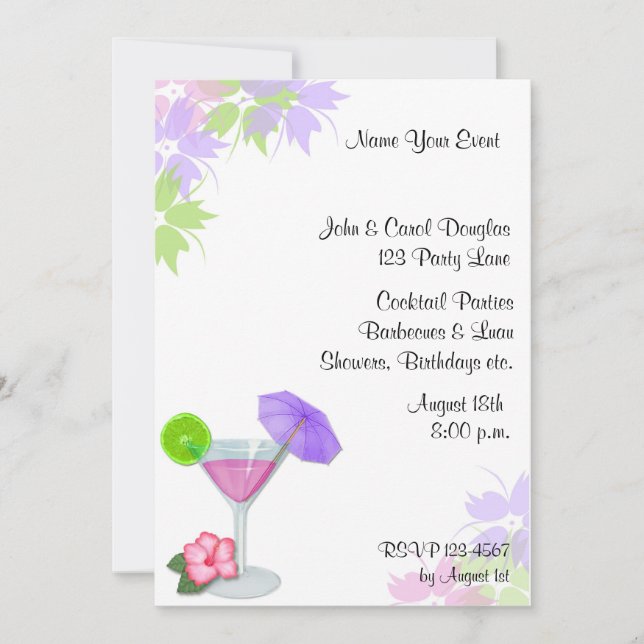 Invitación de cóctel (Anverso)