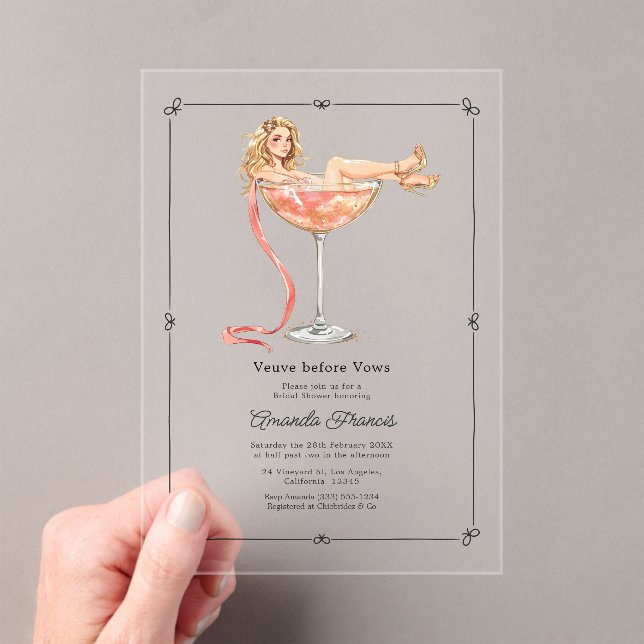 Invitación de cóctel de champán Veuve Before Vows  (Insitu (portátil))