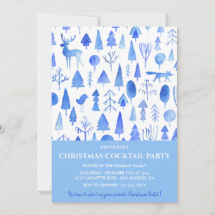 invitación de cóctel de Navidad hermosa acuarela