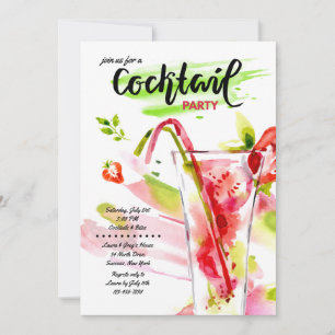 Invitación de cócteles de acuarela