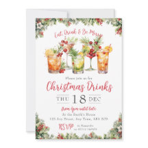 Invitación de Cócteles de Navidad para Fiesta de B