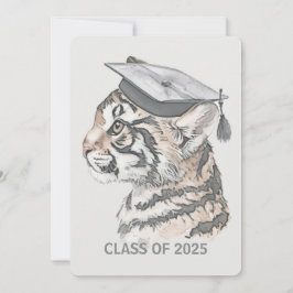 Invitación de código QR de tigre de graduación úni