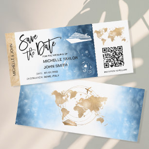 Invitación de Código QR Mapa de Tarjeta de Embarqu