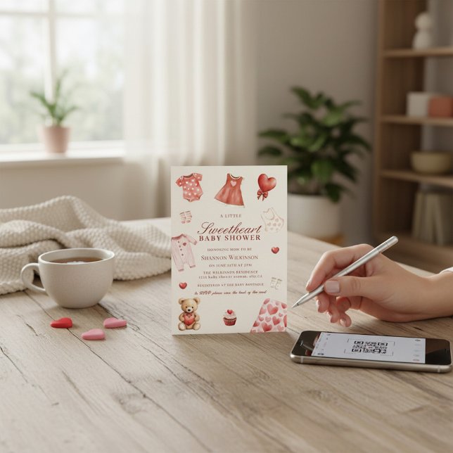 Invitación de código QR para baby shower Sweethear (Subido por el creador)