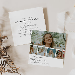 Invitación de Colaje de Tira de 5 Fotos Moderna