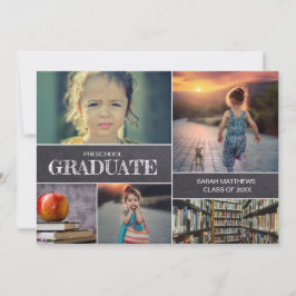 Invitación de Collage de fotos de graduación prees