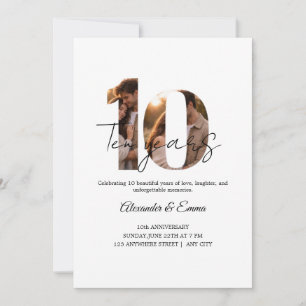 Invitación de Collage de Fotos del 10º Aniversario