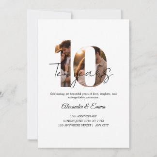 Invitación de Collage de Fotos del 10º Aniversario