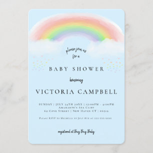 Invitación de color arcoiris a Baby Shower