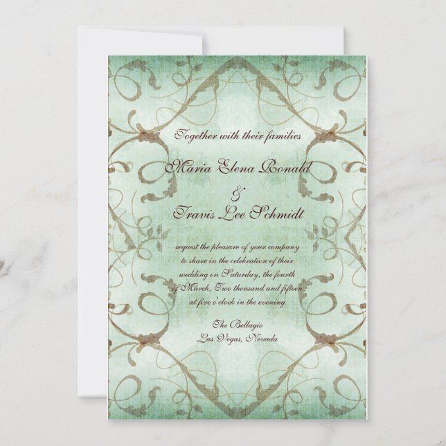 Invitación de color de agua floreciente (Anverso)