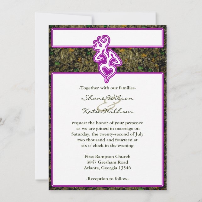 Invitación de color de Personalizado de Boda de bú (Anverso)