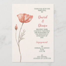 Invitación de color naranja simple