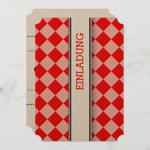 Invitación de color rojo blanco