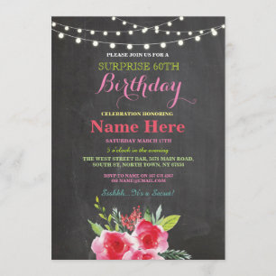 Invitación de color rosa floral a la fiesta de cum