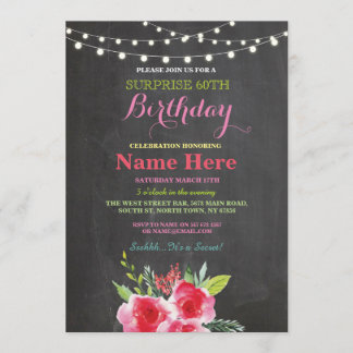 Invitación de color rosa floral a la fiesta de cum