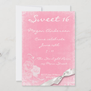 Invitación de color rosa rojo blanco doblado