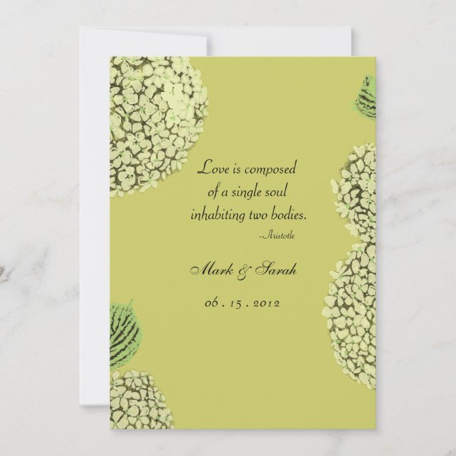 Invitación de color topo del Hydrangea (Anverso)