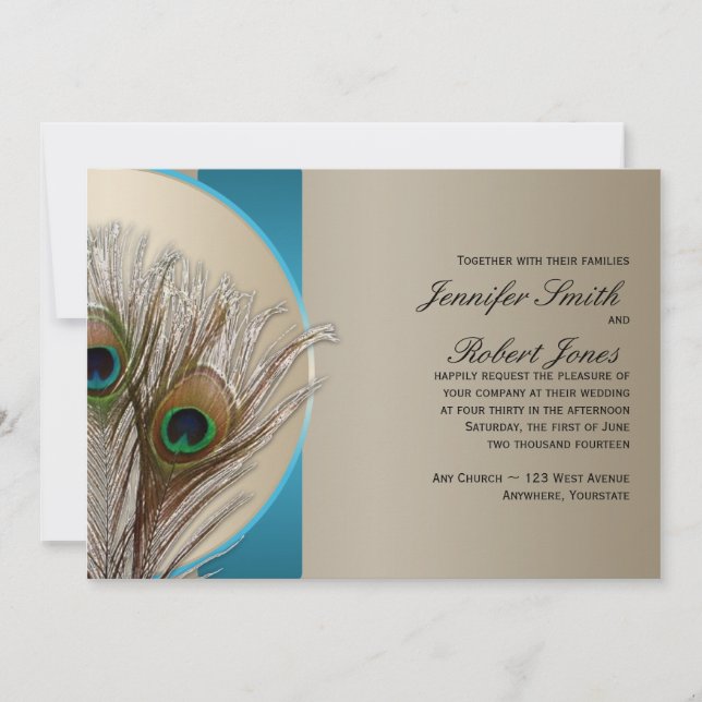 Invitación de color topo moderna de la boda del (Anverso)