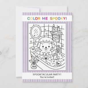 Invitación de colorear de Halloween para baño de p