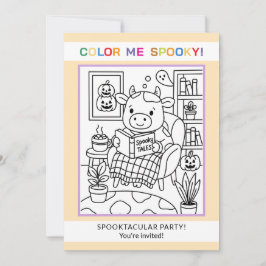 Invitación de coloreo de Halloween para adolescent