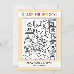 Invitación de coloreo de Halloween para adolescent