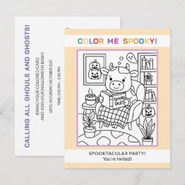 Invitación de coloreo de Halloween para adolescent
