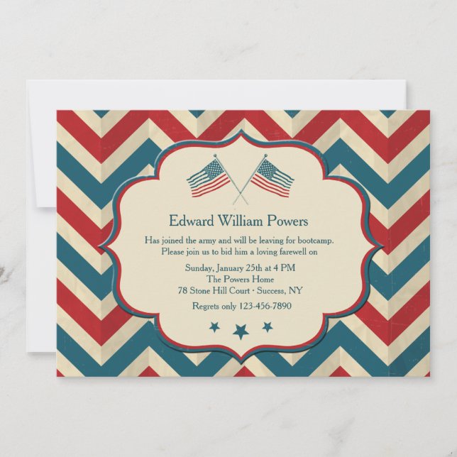 Invitación de colores ondeando bandera (Anverso)