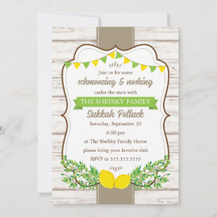 Invitación de comida compartida en la Sukkah Sukko