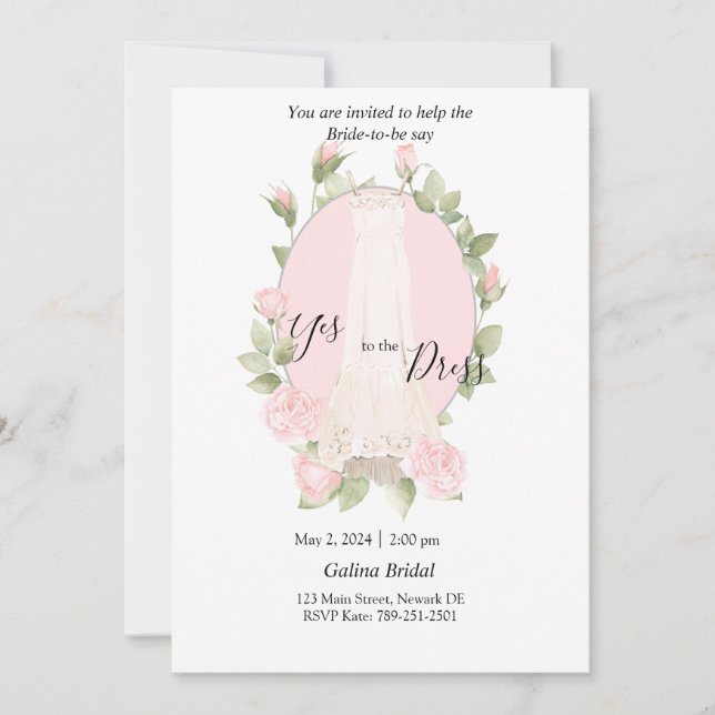 Invitación de Compra de Vestido Delicate Roses (Anverso)