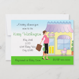 Invitación de compradora de boutique para mamá mod