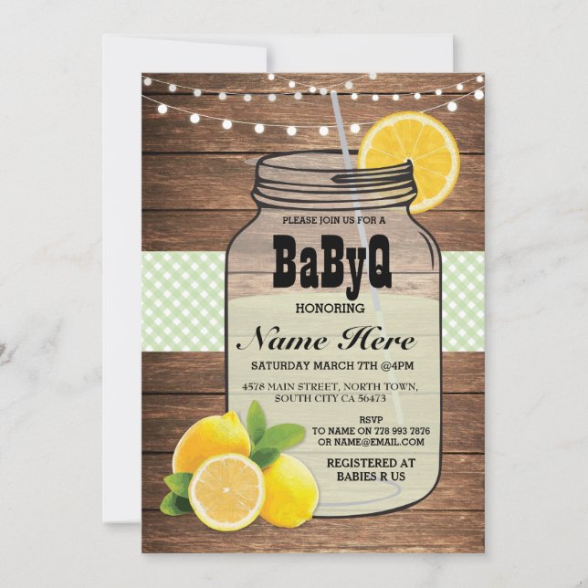 Invitación de comprobación verde de Baby Shower pa (Anverso)
