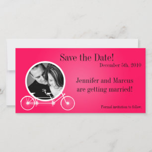 invitación de compromiso 4x8 Bicicleta doble rosa 