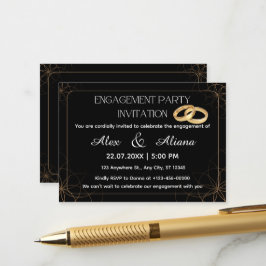 Invitación de compromiso Black Gold