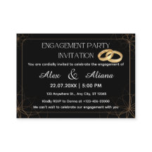 Invitación de compromiso Black Gold