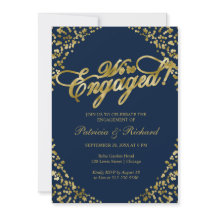 Invitación de compromiso 'Blue We're Engaged'