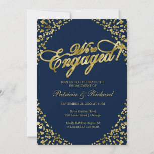 Invitación de compromiso 'Blue We're Engaged'