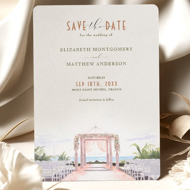 Invitación de compromiso 'Blush Seaside Romance' (Subido por el creador)