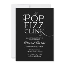 Invitación de compromiso Chic Pop Fizz Clink