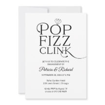 Invitación de compromiso Chic Pop Fizz Clink